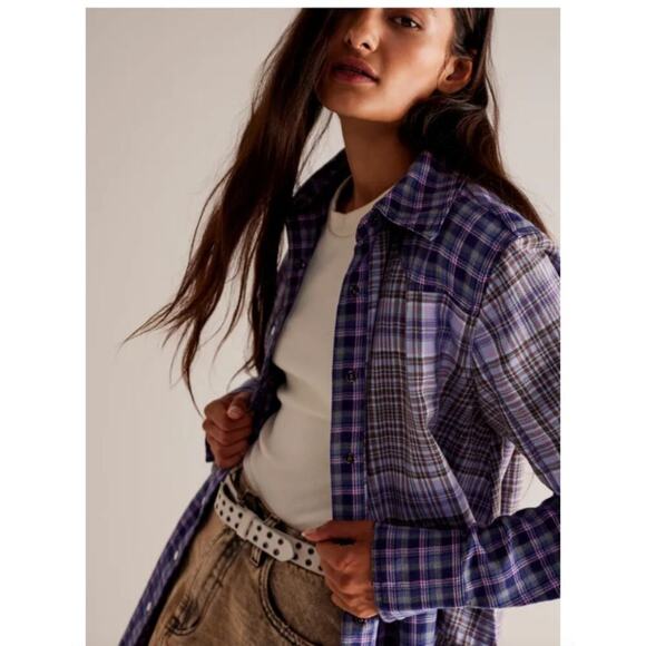 We The Free Layer It Up Plaid Long Sleeve Shirt Multicolor Size M NWT - Picture 4 of 12